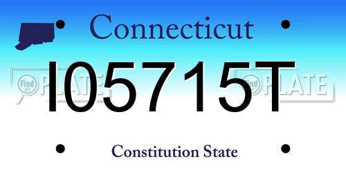 I05715T Connecticut License Plate