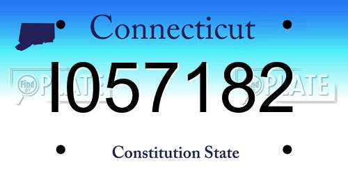 I057182 Connecticut License Plate
