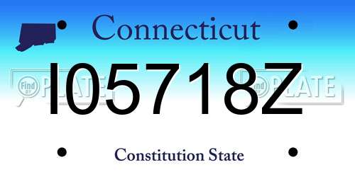 I05718Z Connecticut License Plate