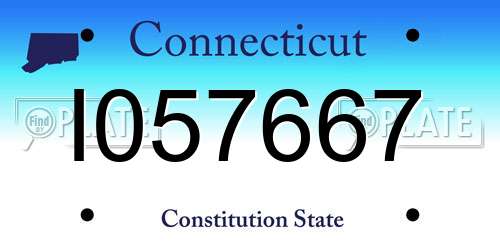 I057667 Connecticut License Plate