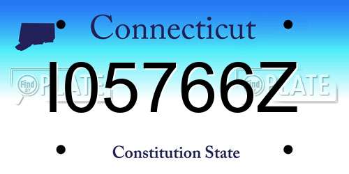 I05766Z Connecticut License Plate