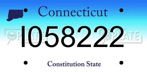 I058222 Connecticut License Plate