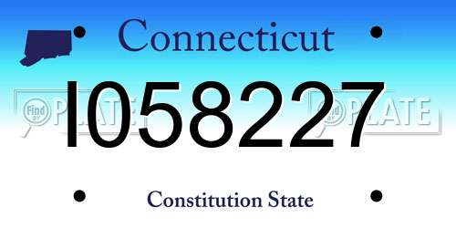 I058227 Connecticut License Plate