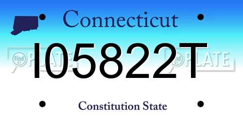 I05822T Connecticut License Plate