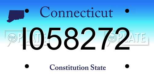 I058272 Connecticut License Plate