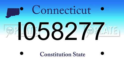 I058277 Connecticut License Plate