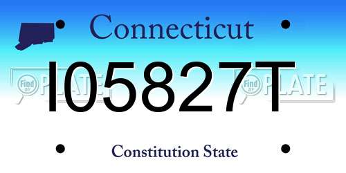 I05827T Connecticut License Plate