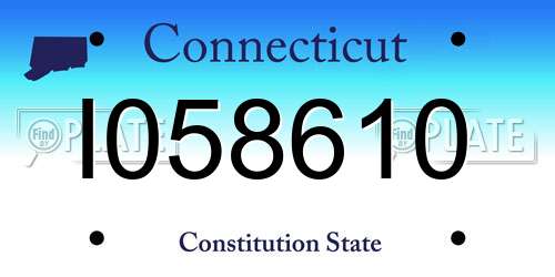 I058610 Connecticut License Plate