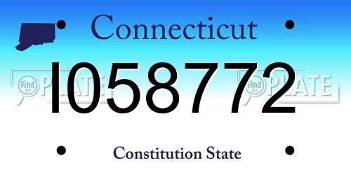 I058772 Connecticut License Plate