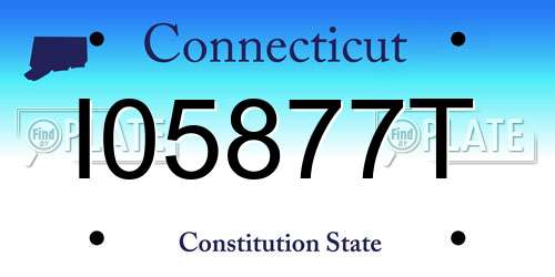 I05877T Connecticut License Plate
