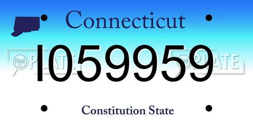 I059959 Connecticut License Plate