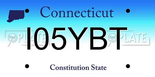 I05YBT Connecticut License Plate
