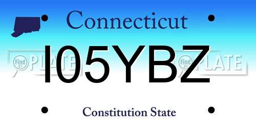 I05YBZ Connecticut License Plate