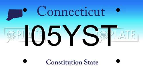 I05YST Connecticut License Plate
