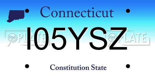 I05YSZ Connecticut License Plate