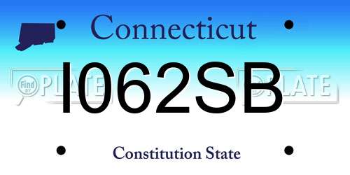 I062SB Connecticut License Plate