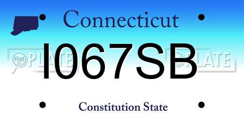 I067SB Connecticut License Plate