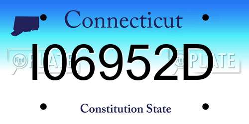I06952D Connecticut License Plate