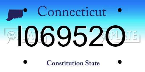 I06952O Connecticut License Plate