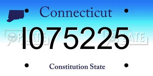 I075225 Connecticut License Plate