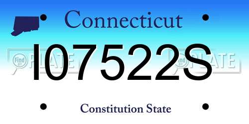 I07522S Connecticut License Plate