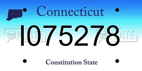 I075278 Connecticut License Plate