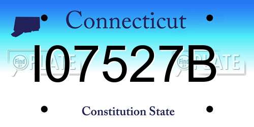 I07527B Connecticut License Plate