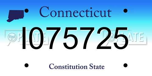 I075725 Connecticut License Plate