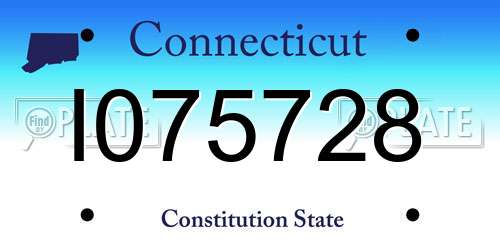 I075728 Connecticut License Plate