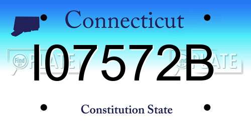 I07572B Connecticut License Plate