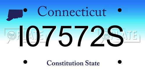 I07572S Connecticut License Plate