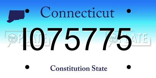 I075775 Connecticut License Plate