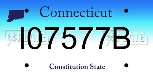 I07577B Connecticut License Plate