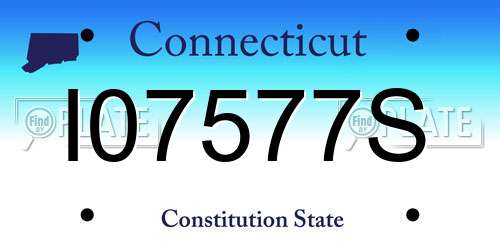 I07577S Connecticut License Plate