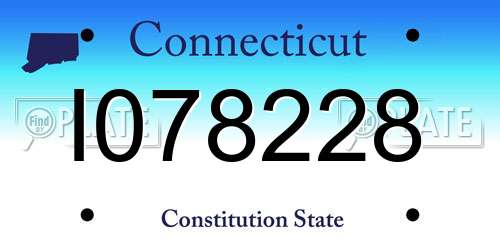 I078228 Connecticut License Plate