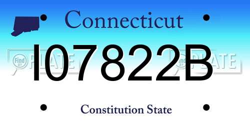 I07822B Connecticut License Plate