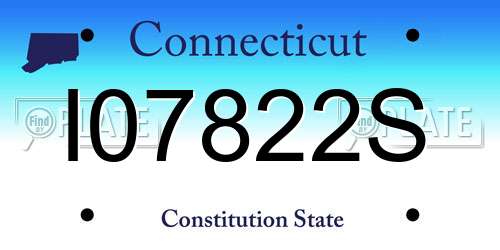 I07822S Connecticut License Plate