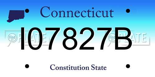 I07827B Connecticut License Plate