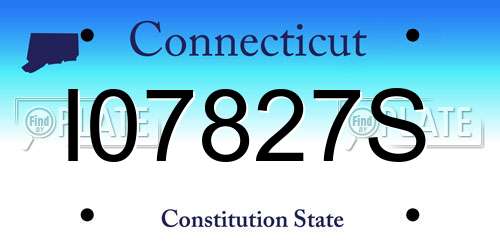I07827S Connecticut License Plate
