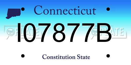 I07877B Connecticut License Plate