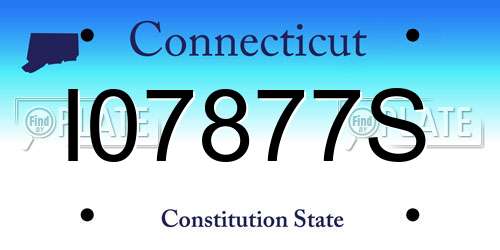 I07877S Connecticut License Plate