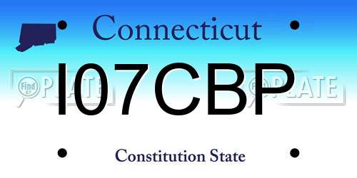 I07CBP Connecticut License Plate