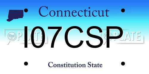 I07CSP Connecticut License Plate