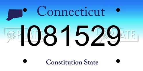 I081529 Connecticut License Plate