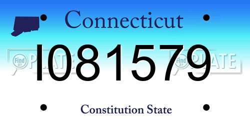 I081579 Connecticut License Plate