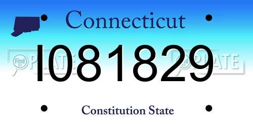 I081829 Connecticut License Plate