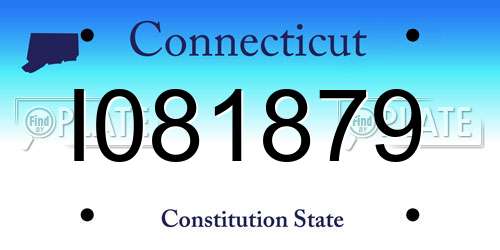 I081879 Connecticut License Plate