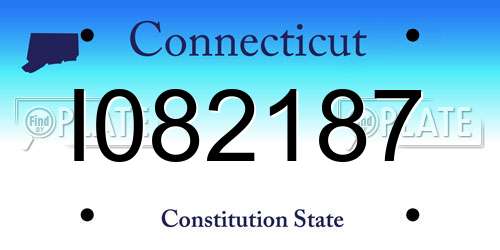 I082187 Connecticut License Plate