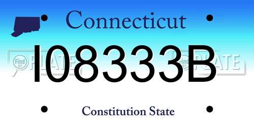 I08333B Connecticut License Plate