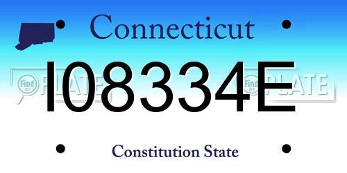 I08334E Connecticut License Plate